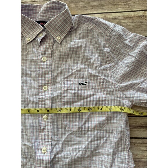 EUC Vineyard Vines Men's Pink Checked LS Button-Down Slim Fit Tucker Shirt sz XS - Picture 4 of 7
